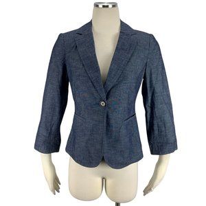 The Limited XS Blazer Jacket NWT 0 1 2 Denim Blue $125 Career Workwear